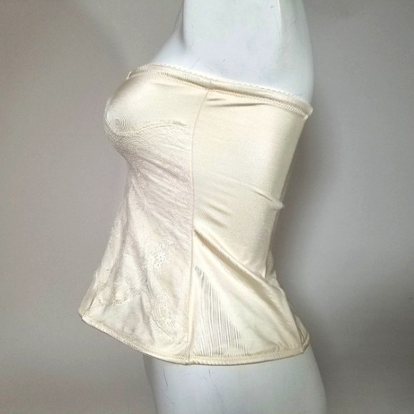 Maidenform Flexees Corset Bodice Bustier Bandeau XL Ivory White Dress Club Party - Picture 5 of 9